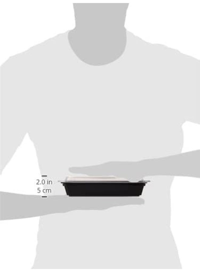 SNH Packing حاوية ميكروويف مستطيلة قابلة للاستخدام مرة واحدة سعة 28 أونصة مع غطاء - 24 قطعة - Image 4